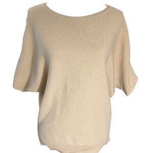 Quince Cotton Cashmere Link Stitch Dolman Sweater Women's Sz XS Heather Oatmeal